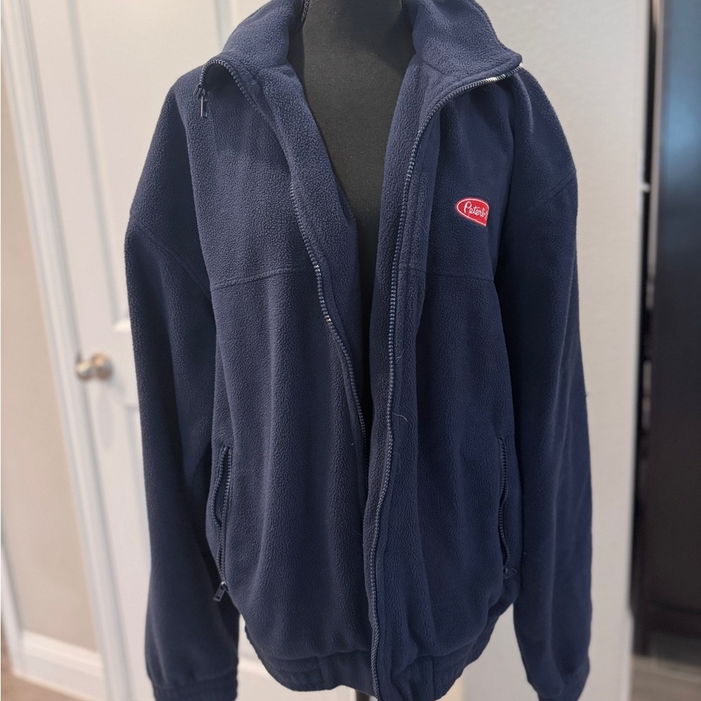 Blue and Red Lightweight Fleece Shirt Jacket